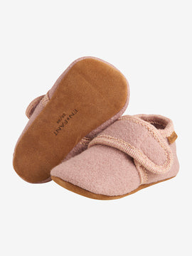 Wollschuhe, Hausschuhe En FANT mit Ledersohle, altrosa