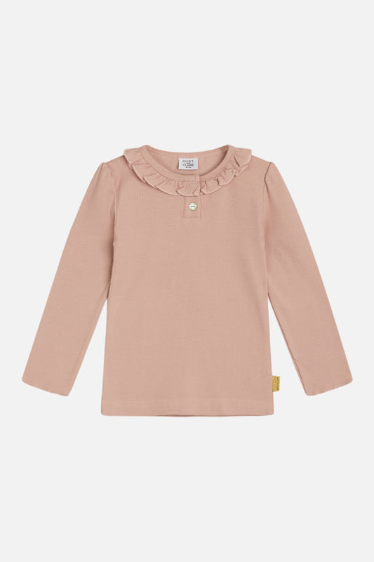 Langarmshirt mit Rüschenkragen, rosé - Tutuu&Me