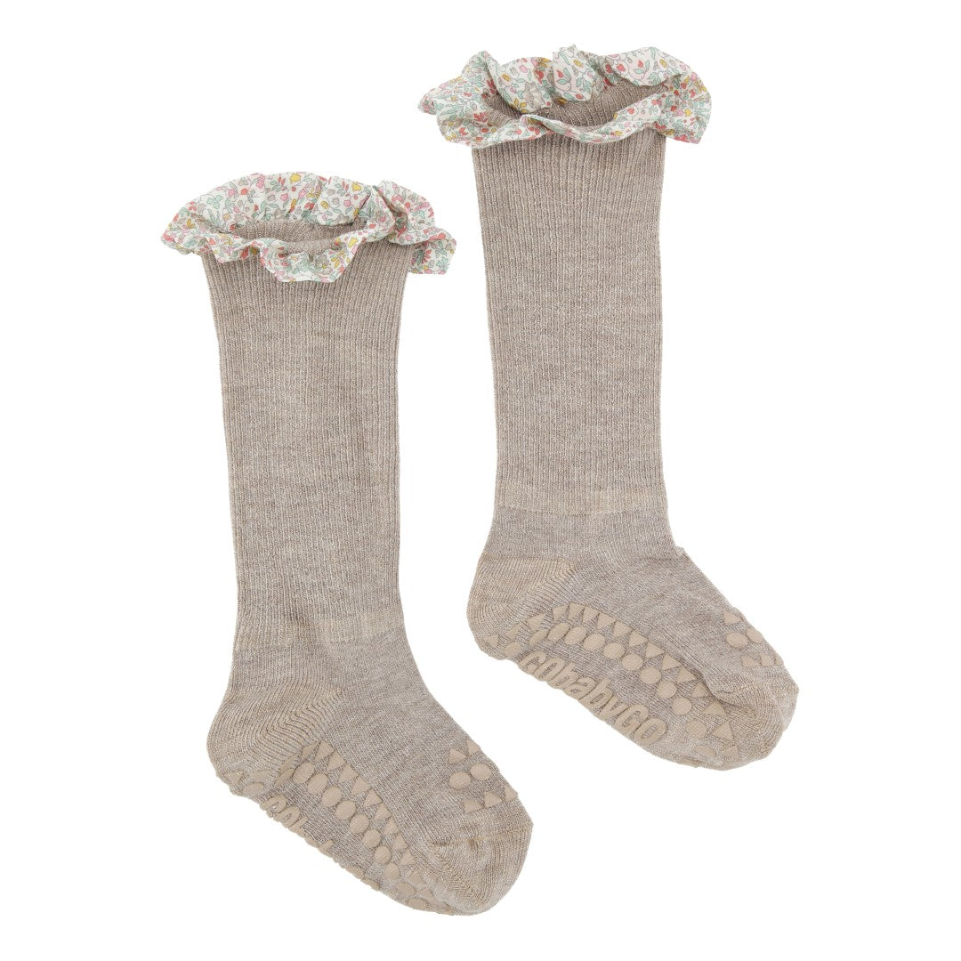 Rutschfeste Socken Bamboo / Liberty "Sand" - Tutuu&Me