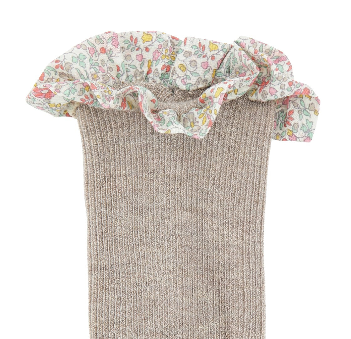 Rutschfeste Socken Bamboo / Liberty "Sand" - Tutuu&Me